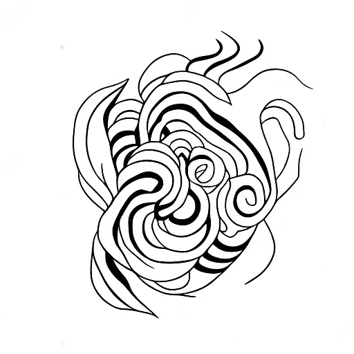 Red Snake With Black Flower