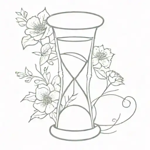 Simple Hourglass With Some Flowers
