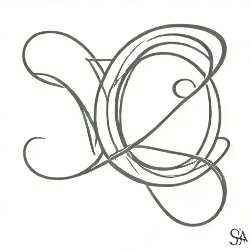 Infinity Symbol Incorporated With S And A Letter