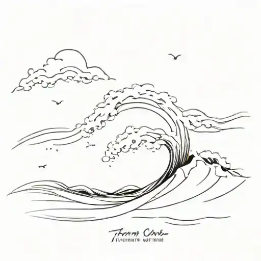 An Abstract Minimalist Design Of Crashing Waves With The Coordinates Of Home Hidden Within The Water