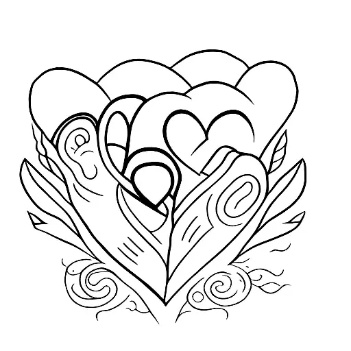 Minimalist Tattoo Of A Heart Symbolizing Family Love