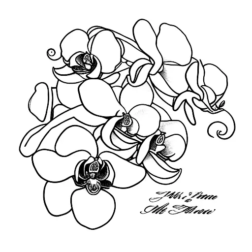 Orchid With Cursive Lettering