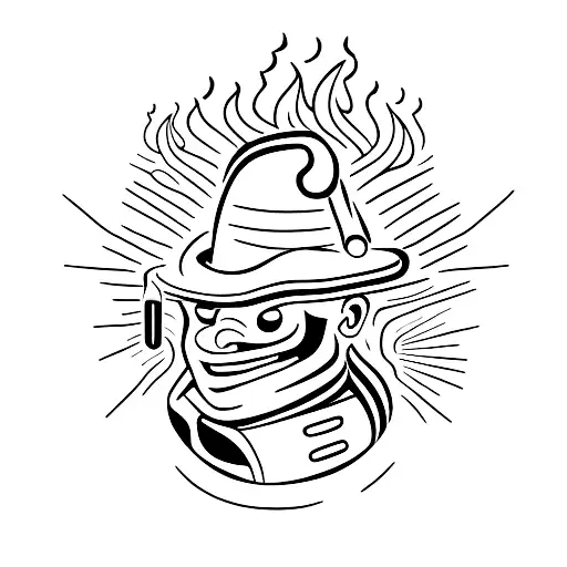 Driver Behind Wheel In Car In The Night With The Lighter Setting The Fire