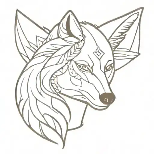 Woman With Wolf Head Dress