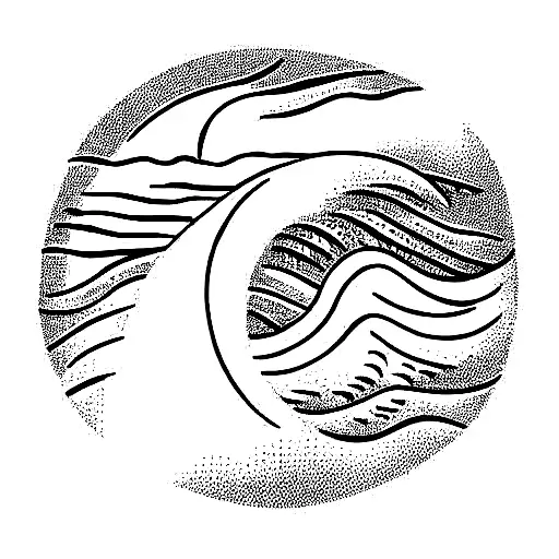 Simple Wave And Sun Small Spanish Town