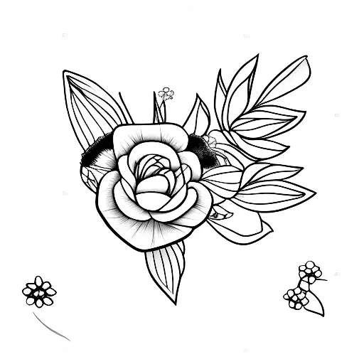 Black Capped Chickadee With Forget Me Nots