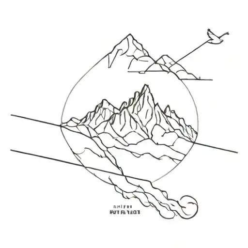 Mt Blanc Shape On A Line