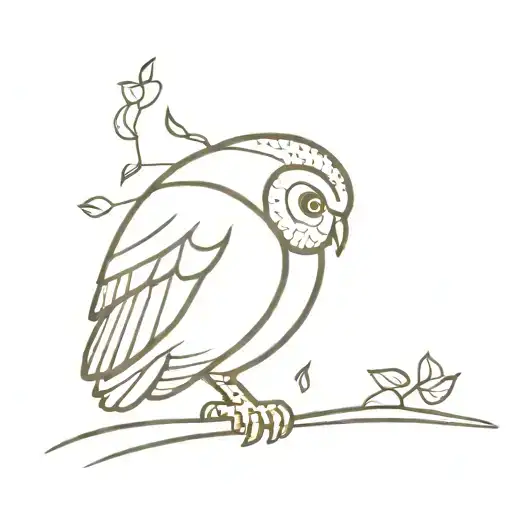 Perched Owl With Missing Puzzle Piece