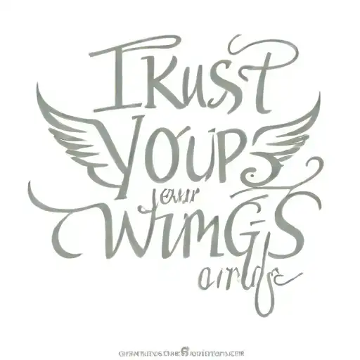 Trust Your Wings In Thin Font With A Wing Beside