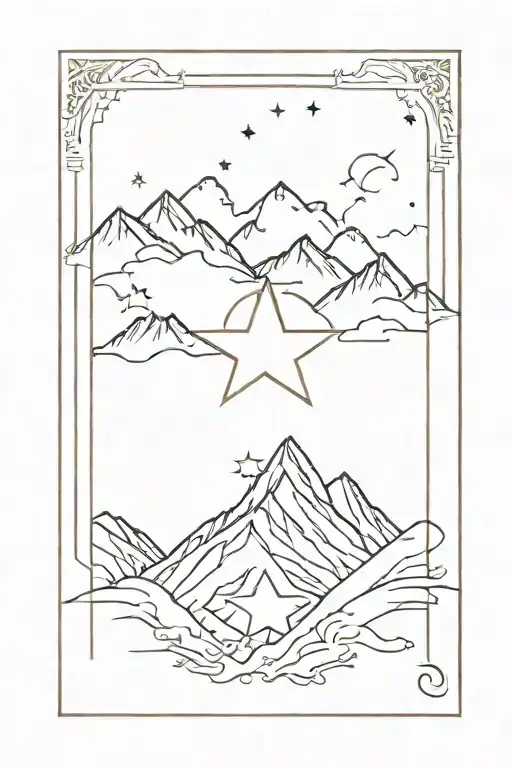 Star Above The Mountains Inside A Thin Frame Book