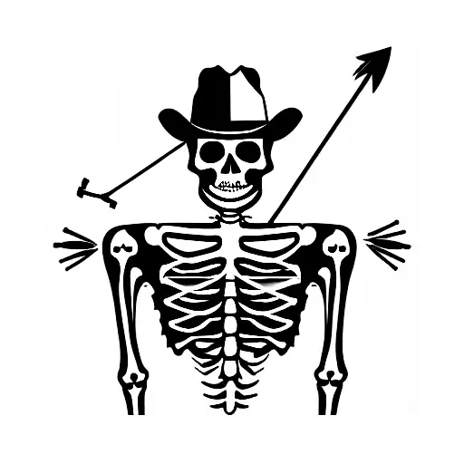 Cowboy Skeleton With Arrows In Him