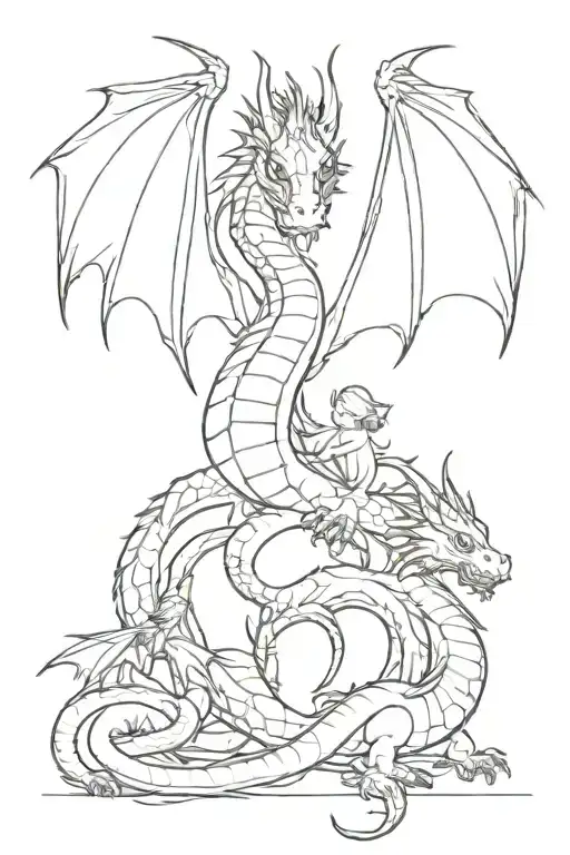 Dragon With Two Younglings