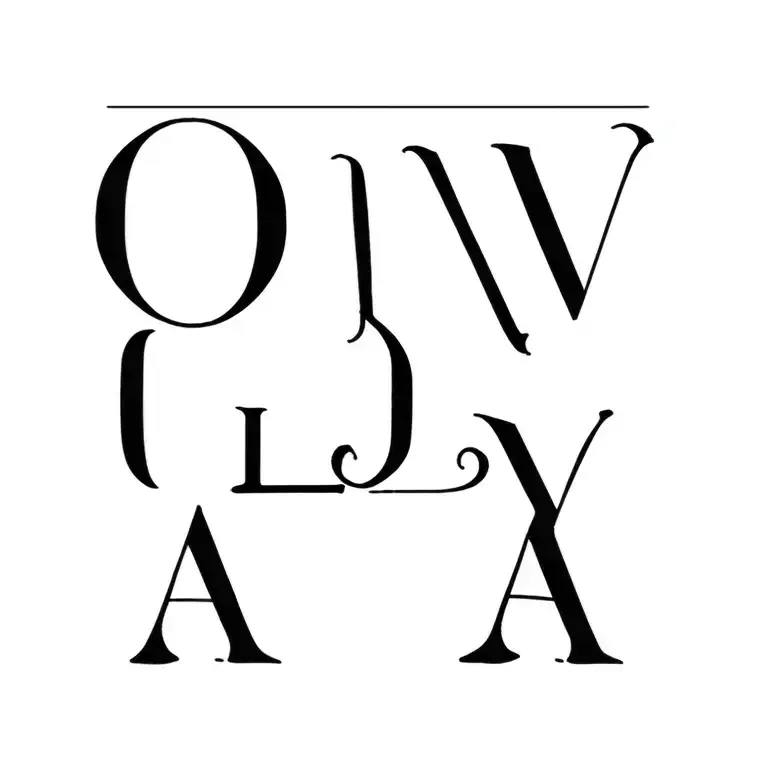 Stacked Letters O L I V Y A Tattoo Design