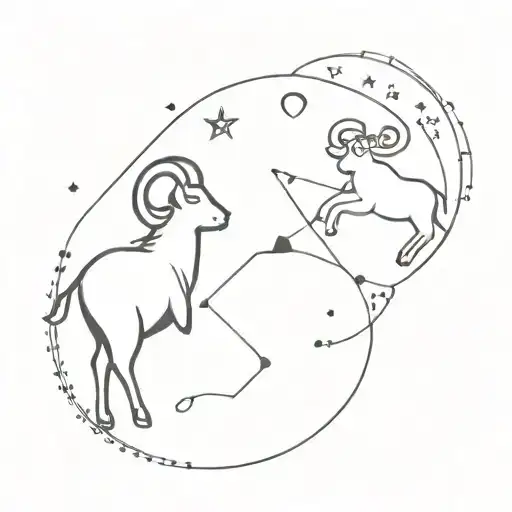 Leo And Aries Constellations With Stars Initials M And C And Tiny Strawberry