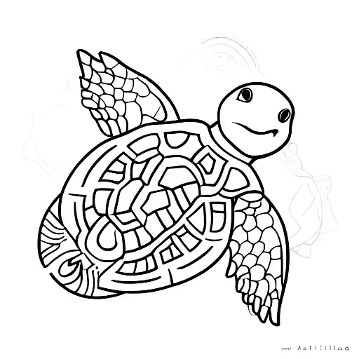 An Aesthetic Turtle Tattoo Surrounded By A Perfect Semicircle Formed By The Date 20200127