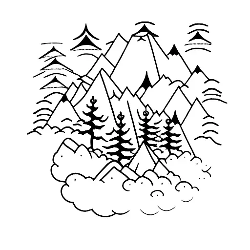 Camping Mountain Tree Fire