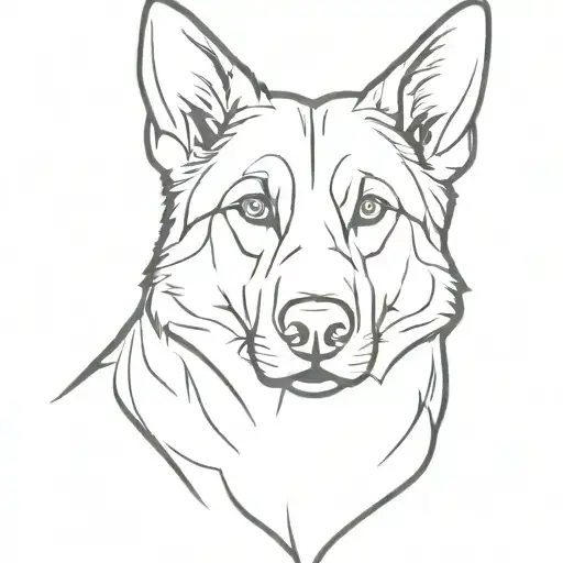 German Shepherd Silhouette Formed