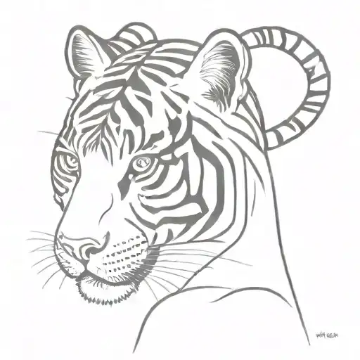Woman Mixed With Tiger