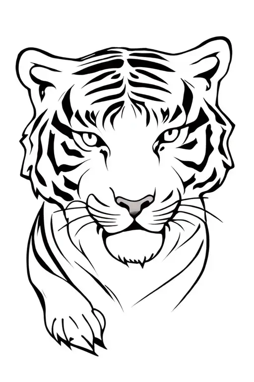 Tiger In Japanese Style