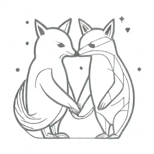A Fox And Penguin Holding Hands