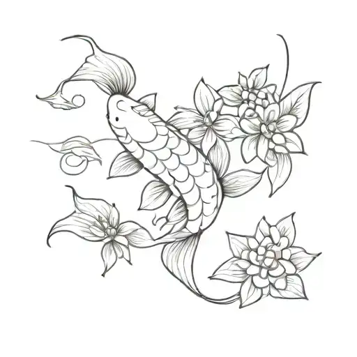Koi Fish And Succulent