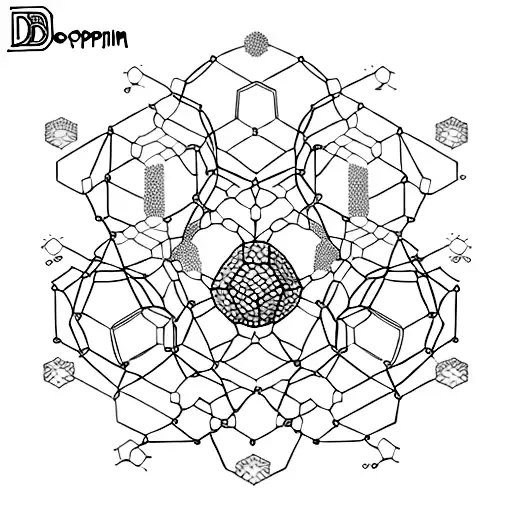 Dopamine Molecular Structure But The Largest Hexagon Of The Structure Is An Ouroboros Dragon