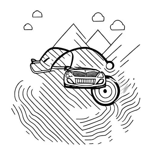 Driver Pulling Car Parking Hand Brake