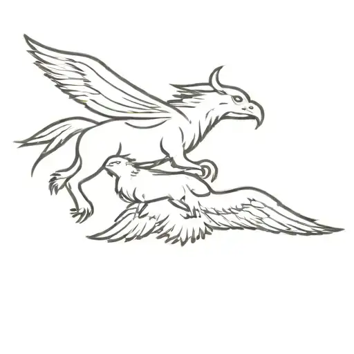 Bull And Eagle Flying