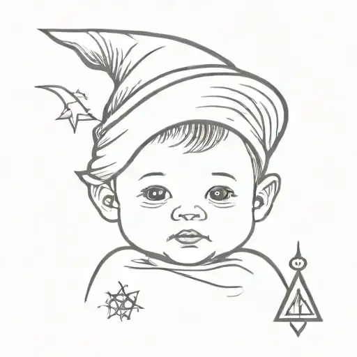 Baby With Wizard Hat