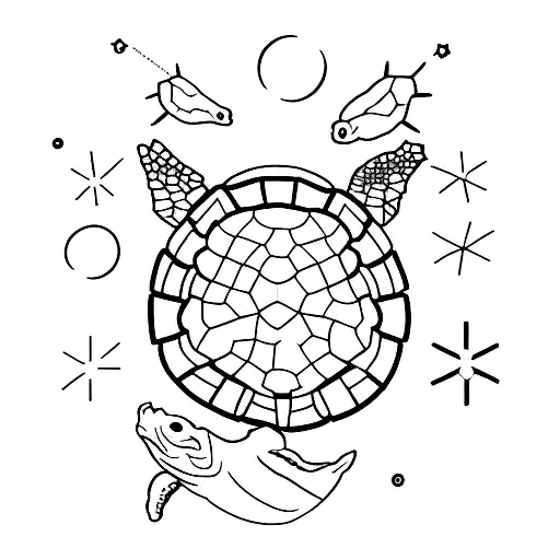 A Minimalist Tattoo Of A Constellation Shaped Like A Sea Turtle