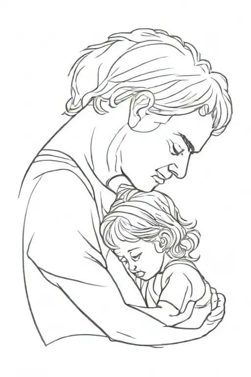 Father And Daughter Tattoo Tiny