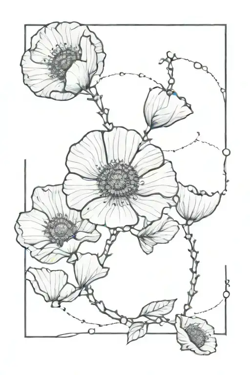 Small Dna Helix With Poppy Flower