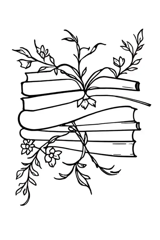 Books Flowers Vines Wrapped