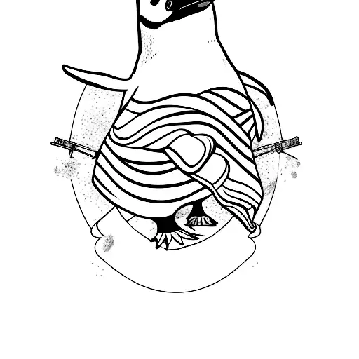 A Penguin Holding Ak-47
