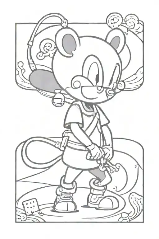 Cartoon Character Playing