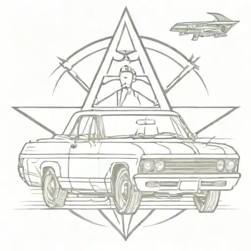 1967 Chevrolet Impala And Supernatural Anti Possession Symbol