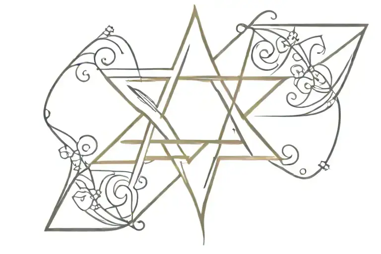 A Jewish Star With The Hebrew Word Bracha