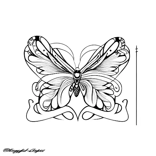 A Minimalist Tattoo Of An Abstract Love Letter Morphing Into A Butterfly