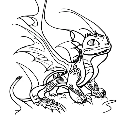 Spine Tattoo Of Toothless From How To Train Your Dragon