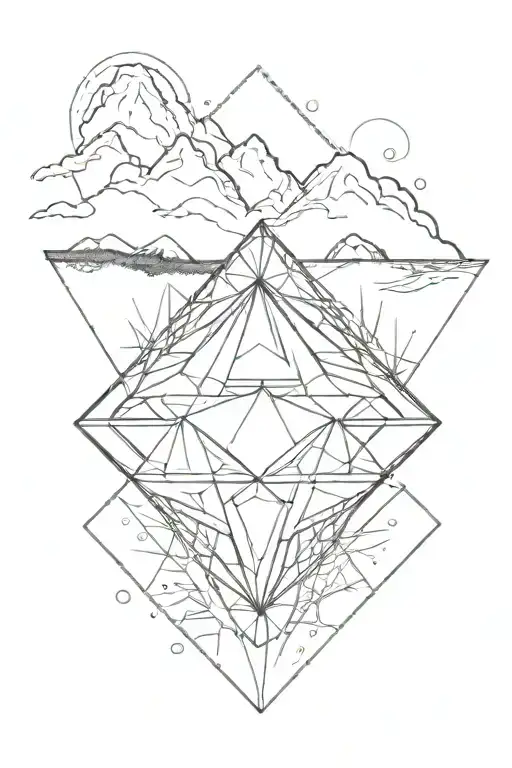 Single Diamond With Mountains Inside