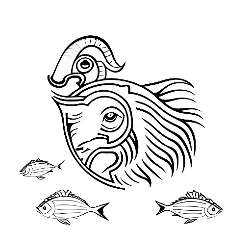 Ram And Fish Symbol