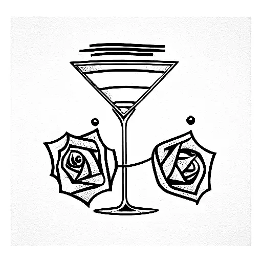 Martini Glass And Rose