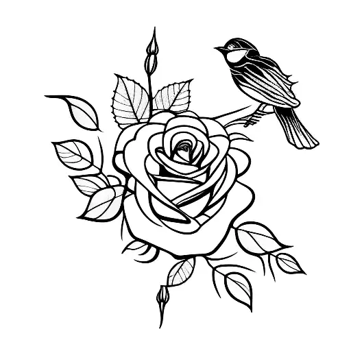 Roses And Bird