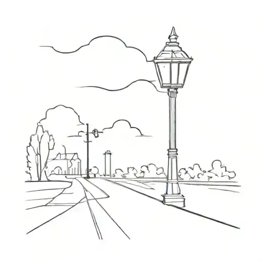 Streetlight One Line Tattoo Minimalist Fine Line