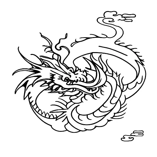 Dragon With Flowers
