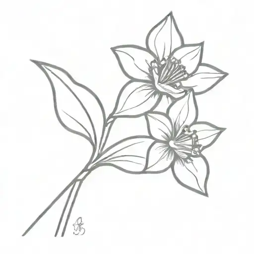 Simple Daffodils Stem And Leaves Sprouting