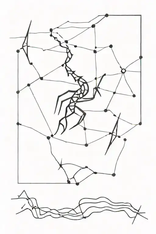Scorpio Constellation And A Lightning Background
