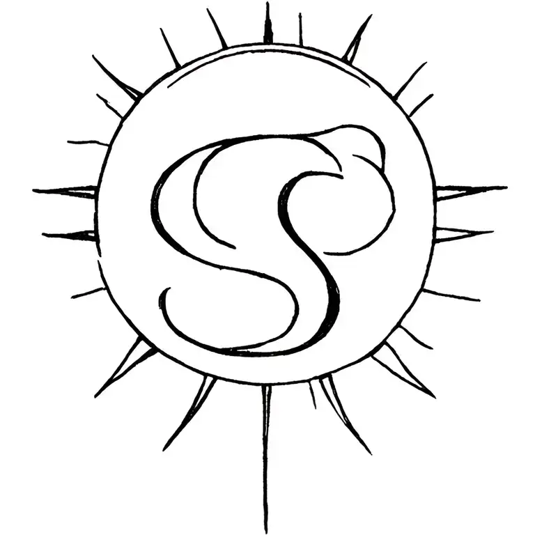 A Sun With Features And A C And S