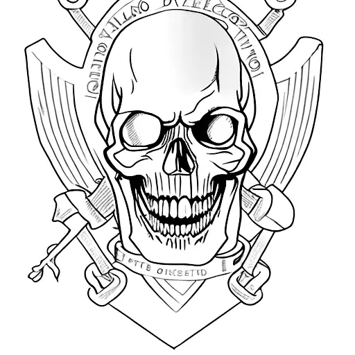 Harley Davidson Bar And Shield With Skull