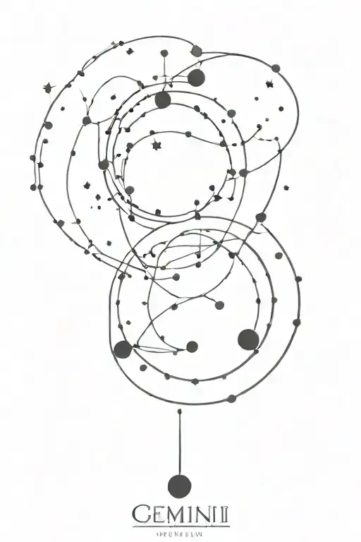 Gemini Constellation With Yin And Yang